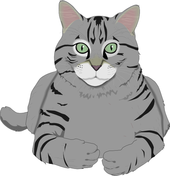 Grey cat clip art finecolors