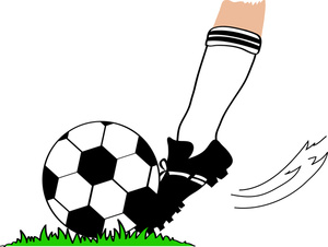 Kicking soccer ball clipart