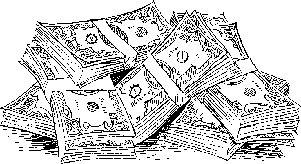 Money clipart black and white