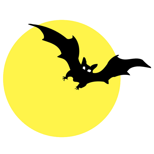 Moon with bats halloween cartoon clip art