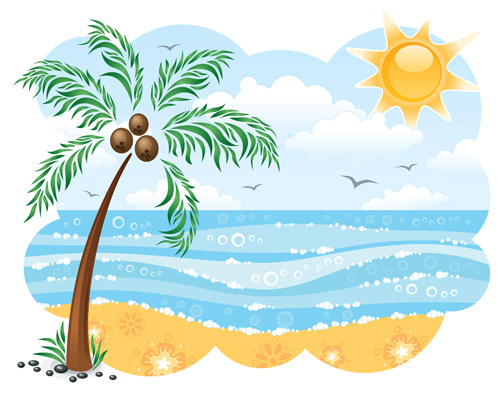 Palm tree beach clipart free clipart images