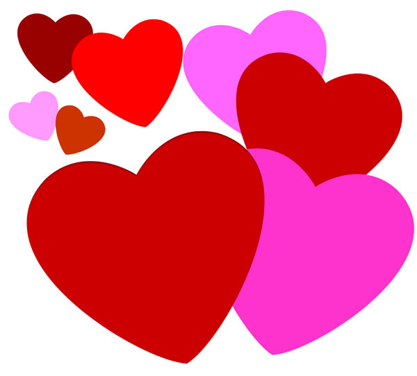 Pink hearts clipart free clipart images