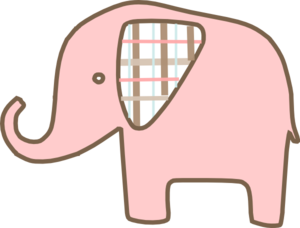 Pink plaid elephant clip art at clker vector clip art