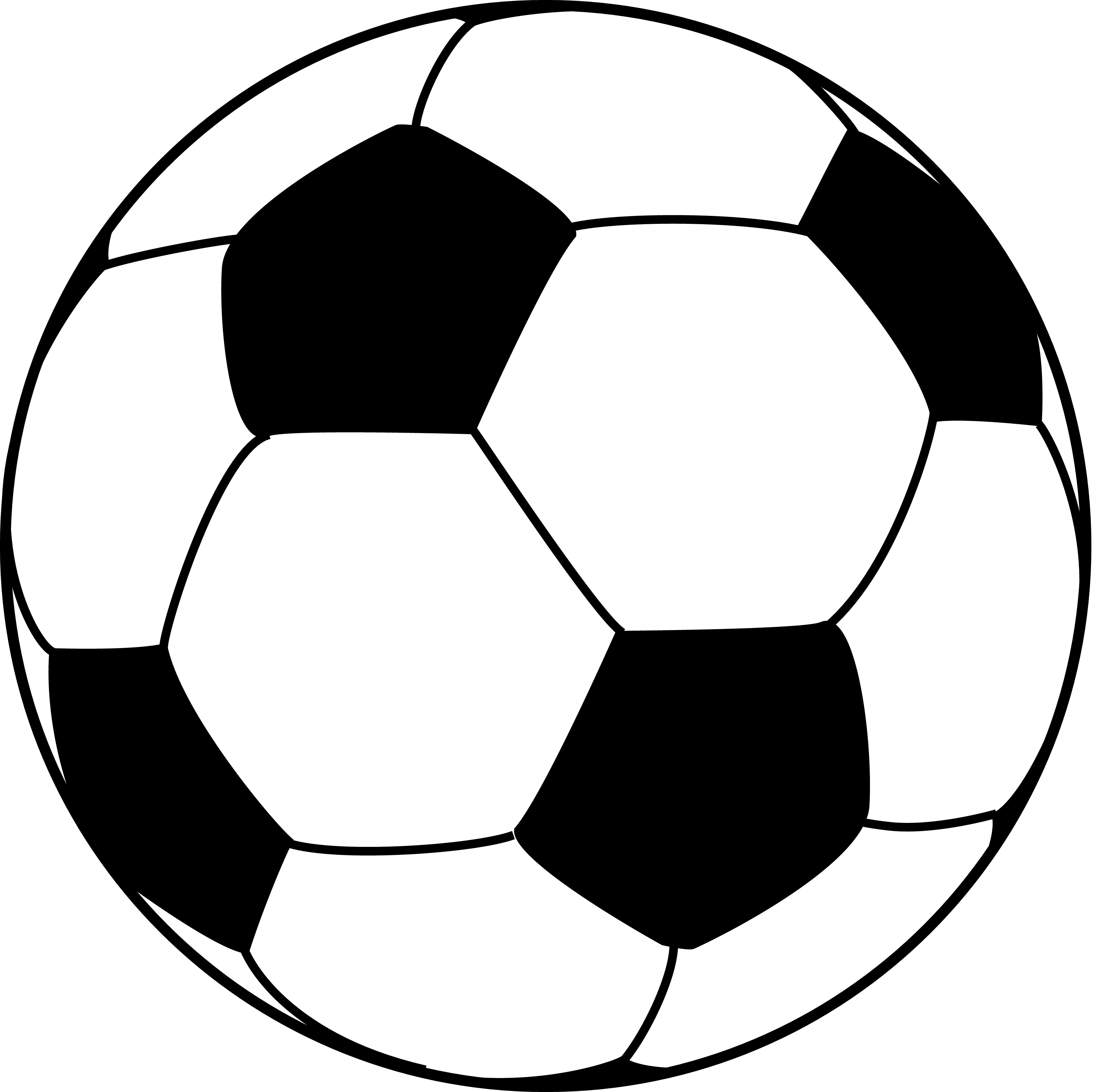 Soccer ball line drawing clipart