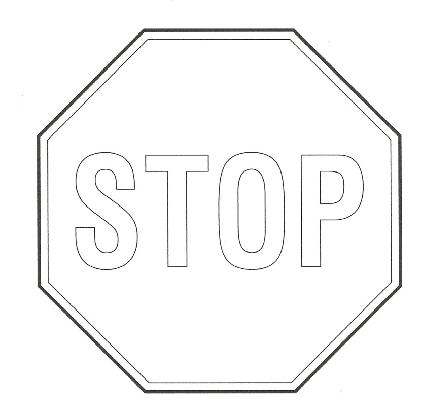 Stop sign black and white cliparts 2