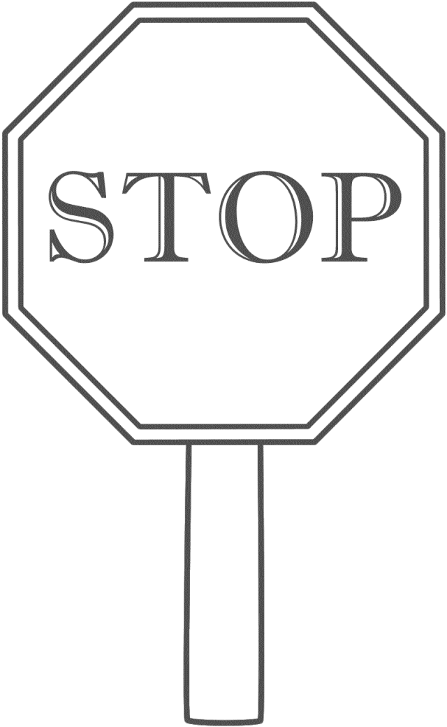 Stop sign black and white cliparts
