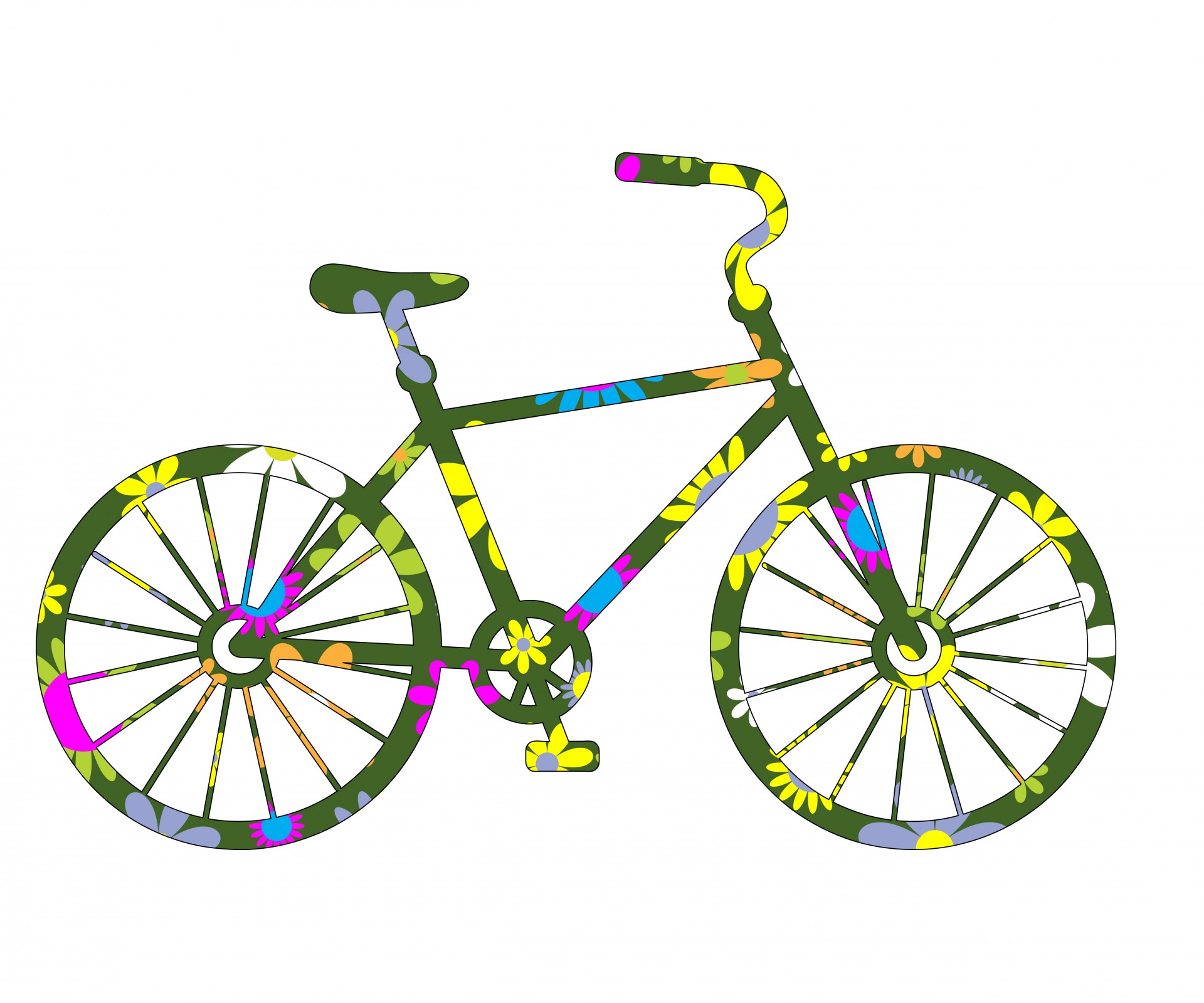 Bike floral bicycle clipart free stock photo public domain pictures
