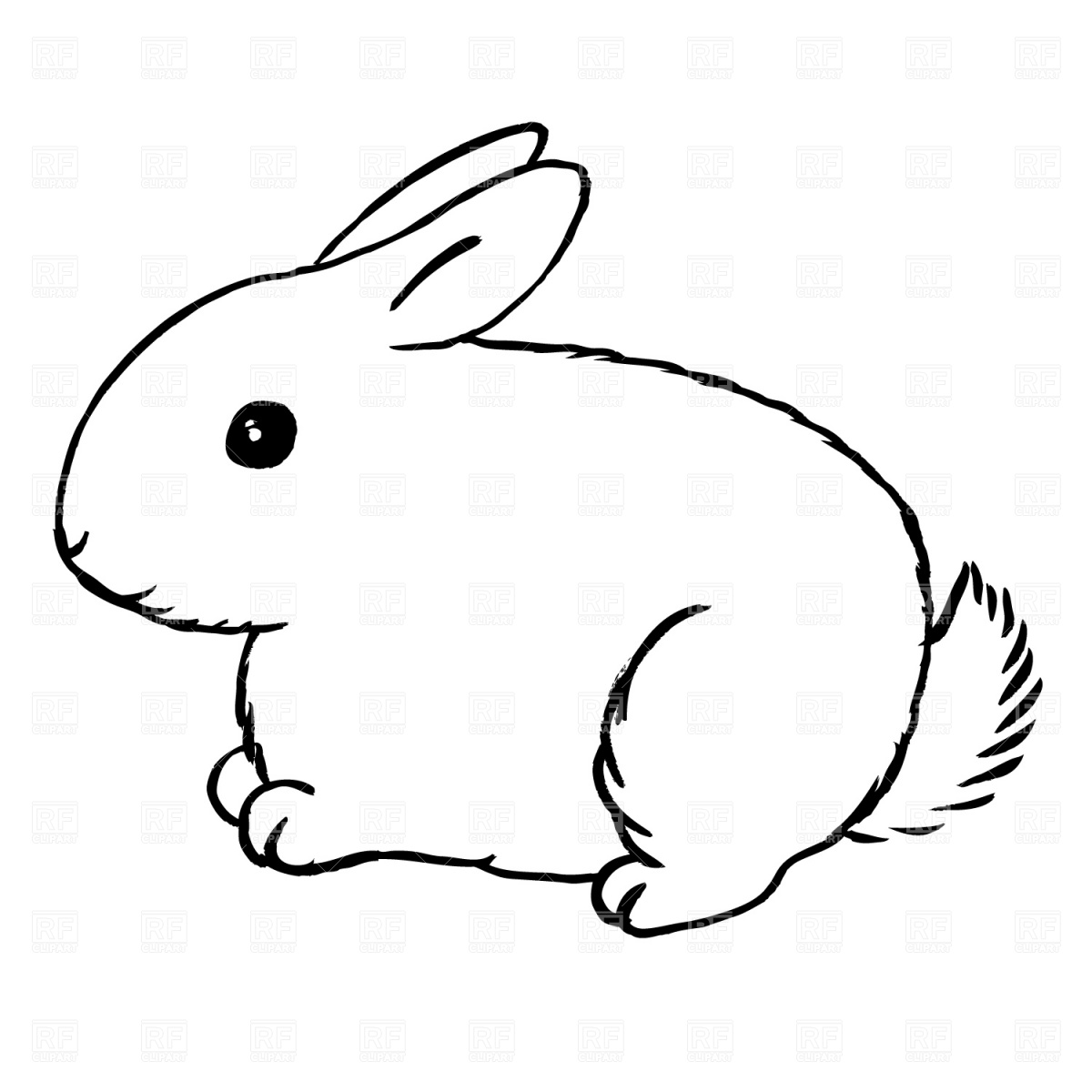 Bunny clipart black and white free clipart images 2