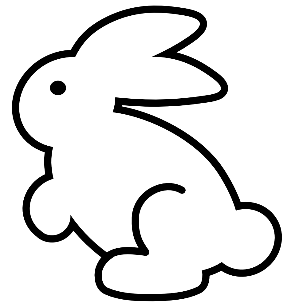 Bunny clipart black and white free clipart images 4