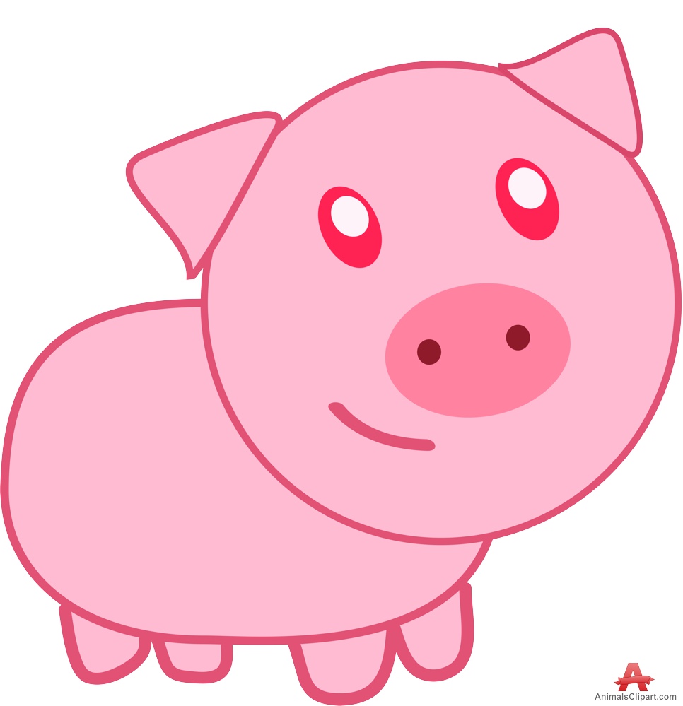 Catoon pink pig clipart free clipart design download