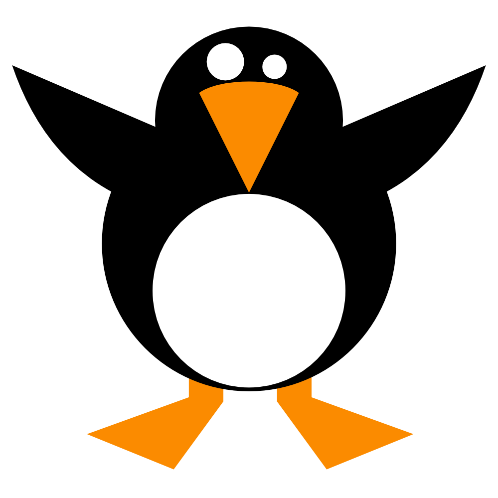 Clip art simple penguin linux scallywag march clipart