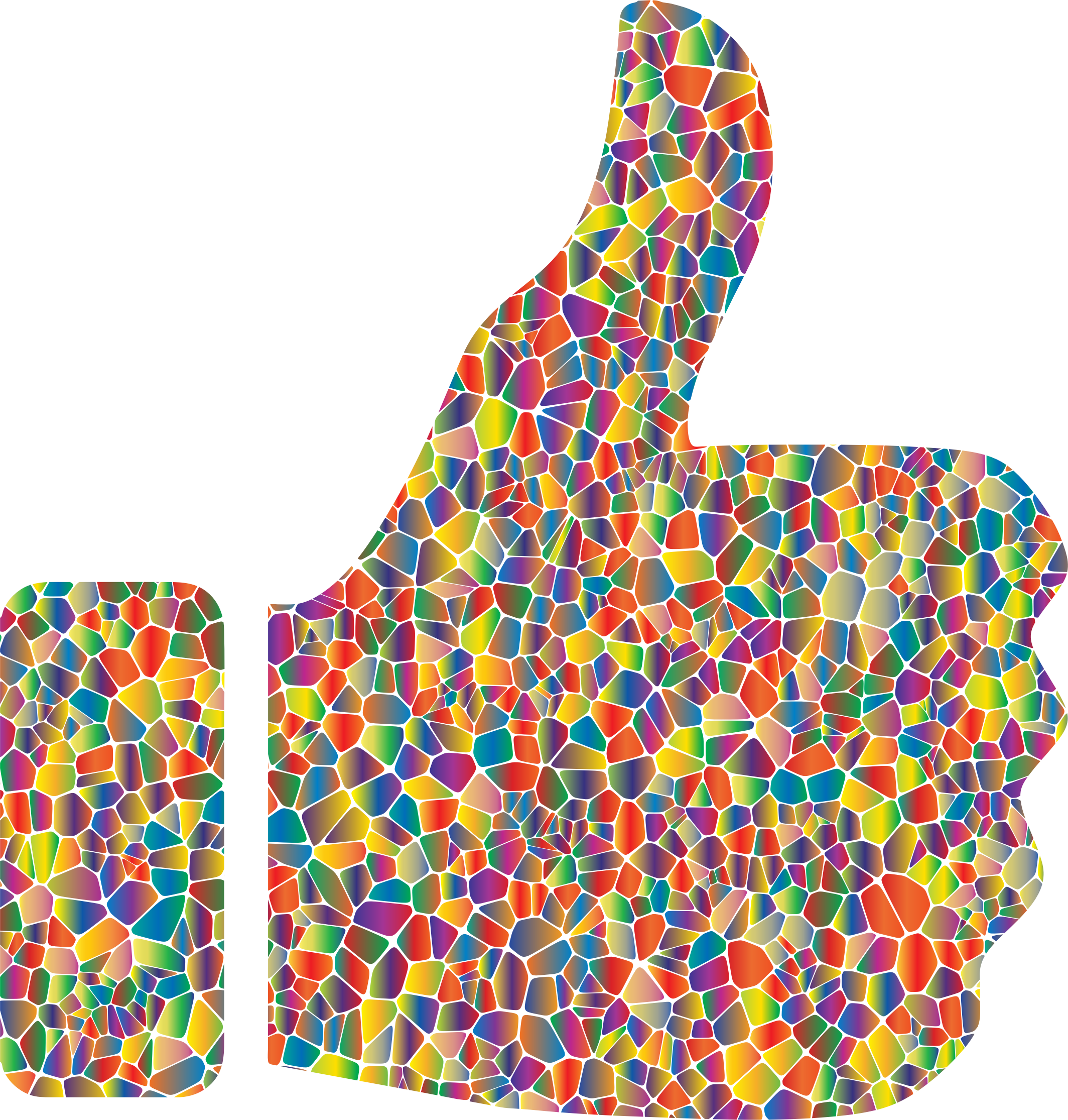 Clipart polyprismatic tiled thumbs up