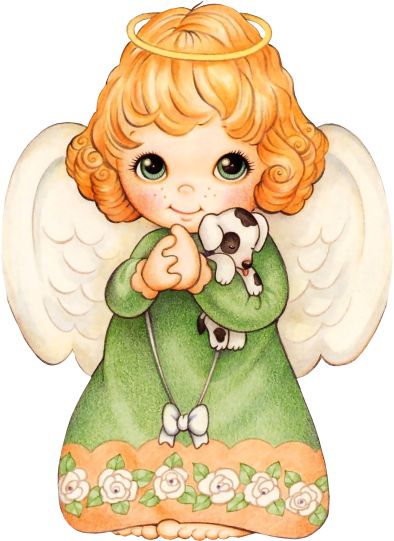 Cute angel with puppy picture angel valentine cliparts