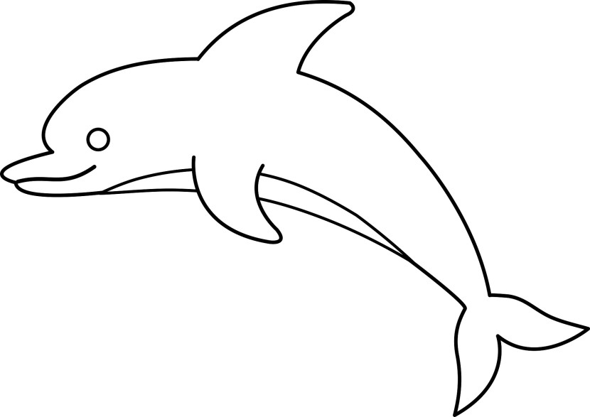 Dolphin outline cliparts