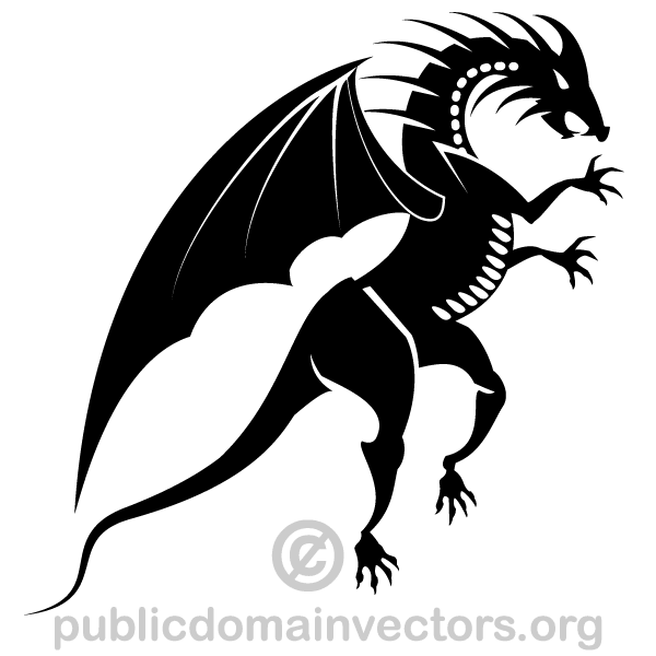 Dragon silhouette clip art image freevectors