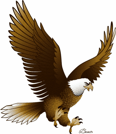 Eagle clip art with raised wings free clipart images