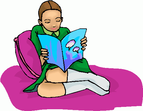 Girl reading clipart 2