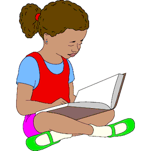 Girl reading clipart