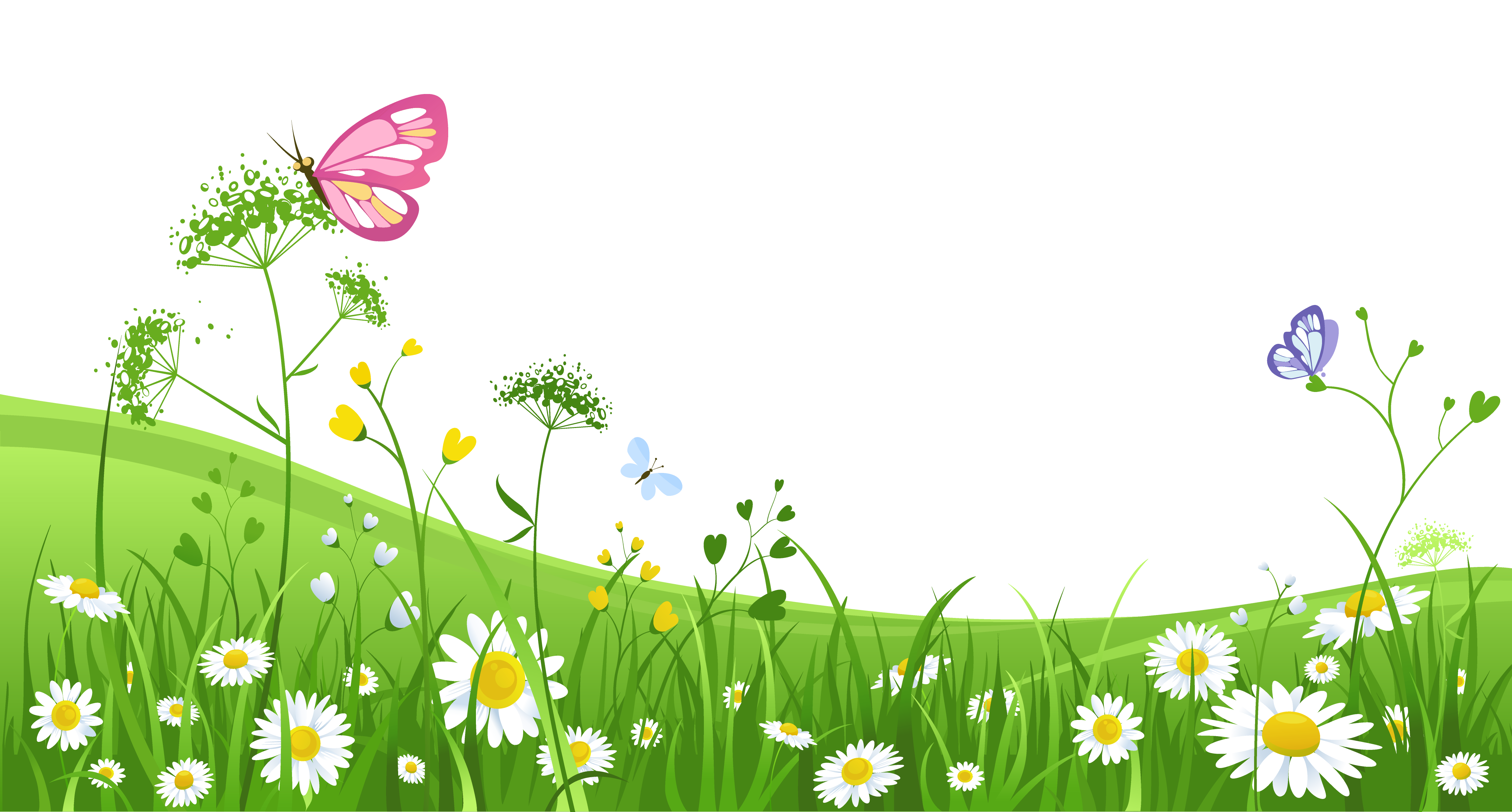 Grass with butterflies clipart picture 0