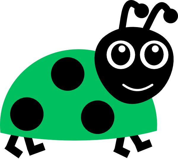 Green ladybug clipart