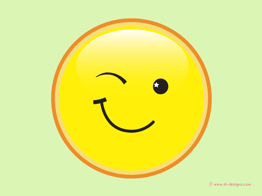 Happy face moving winking smiley face clipart