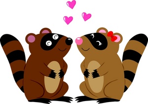 Love clipart image racoons in love cute cartoon racoons
