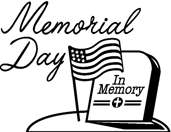 Memorial dayloring pages clipart cards free printable happy 3