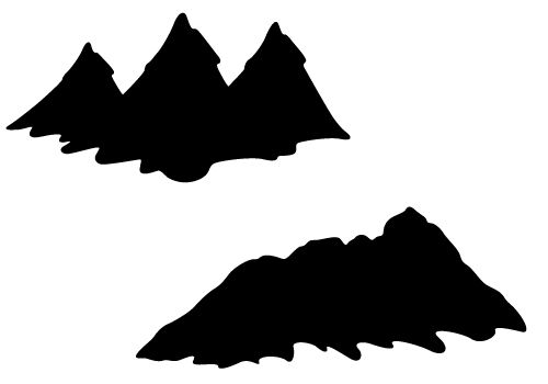 Mountain silhouette vector with hills and valleys free download cliparts