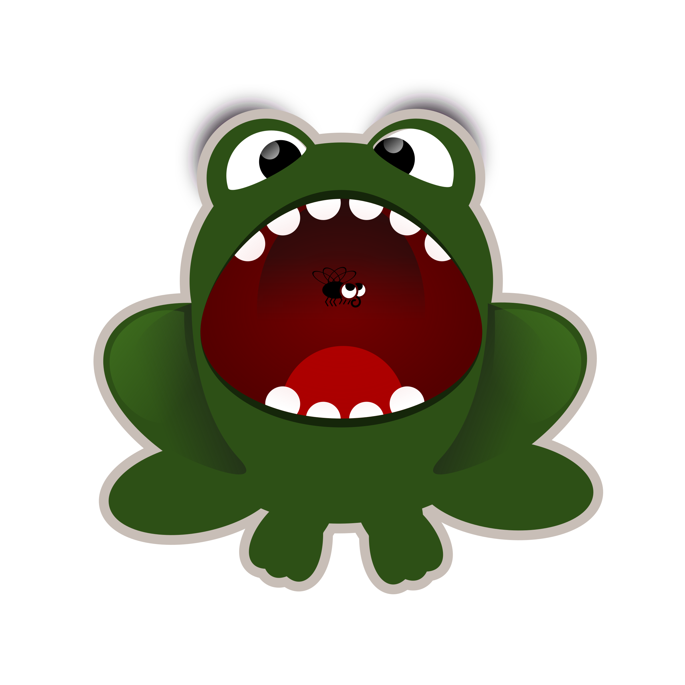 Open clipart hunting frog