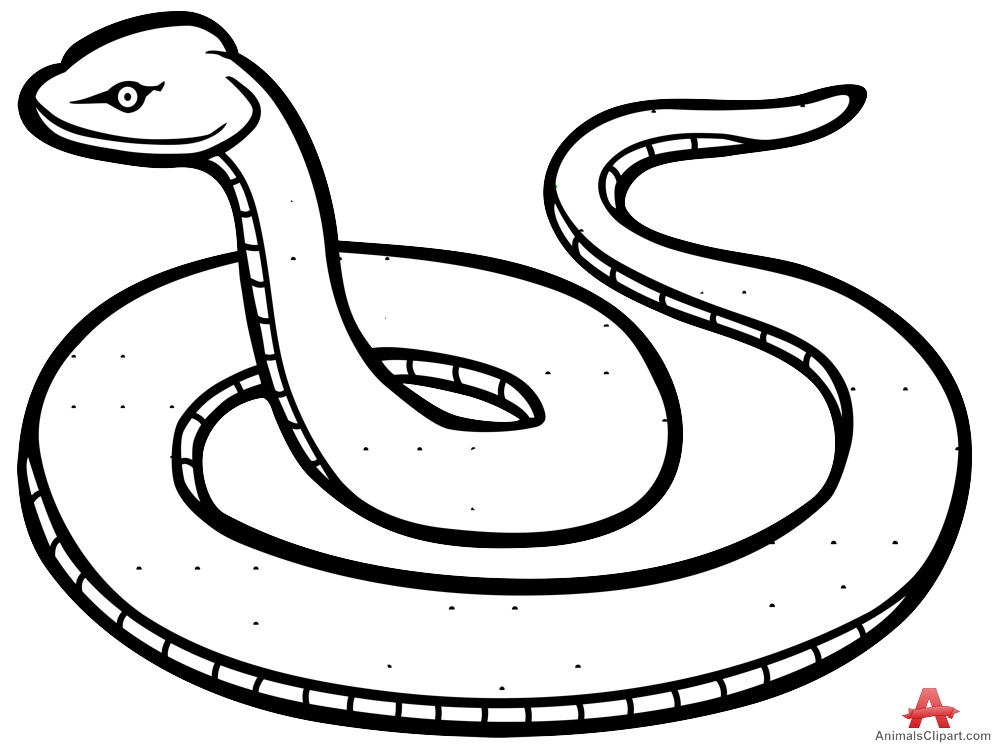 Outline snake clipart in black and white free clipart design