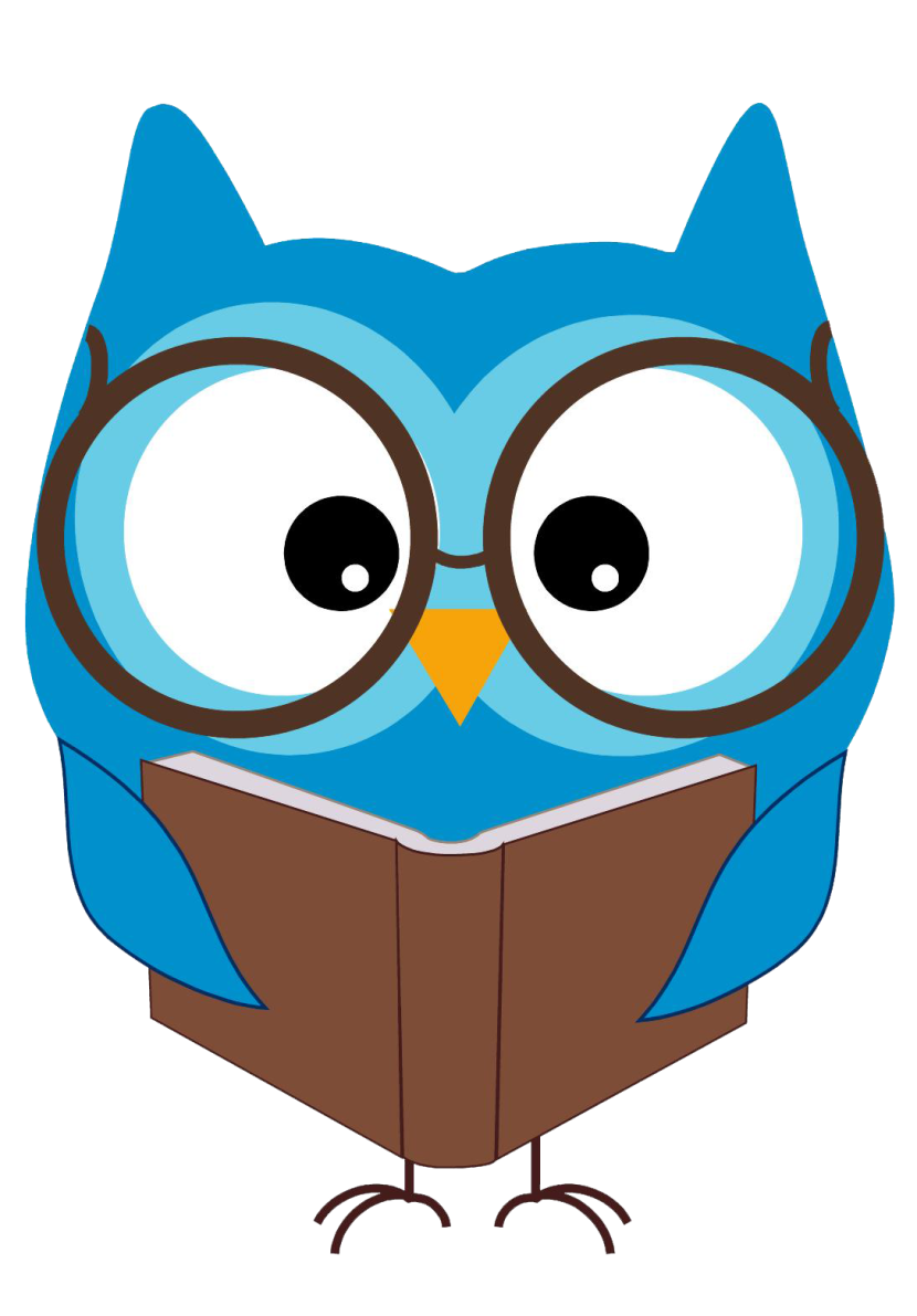 Owl reading clipart