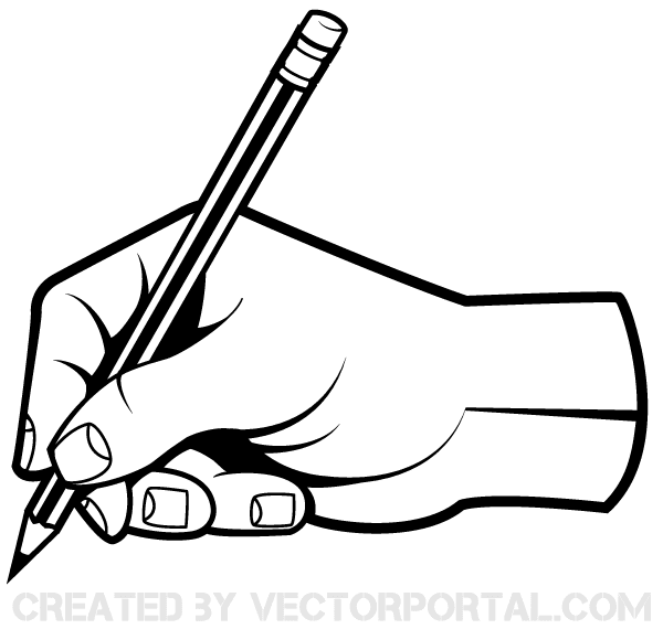 Pencil in hand clipart
