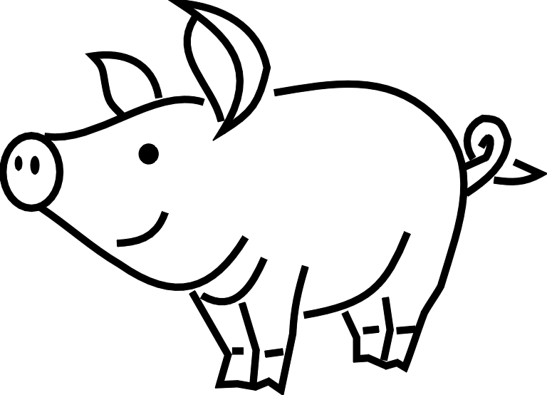 Pig clipart black and white free clipart images 3
