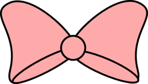 Pink bow black trim clip art at clker vector clip art