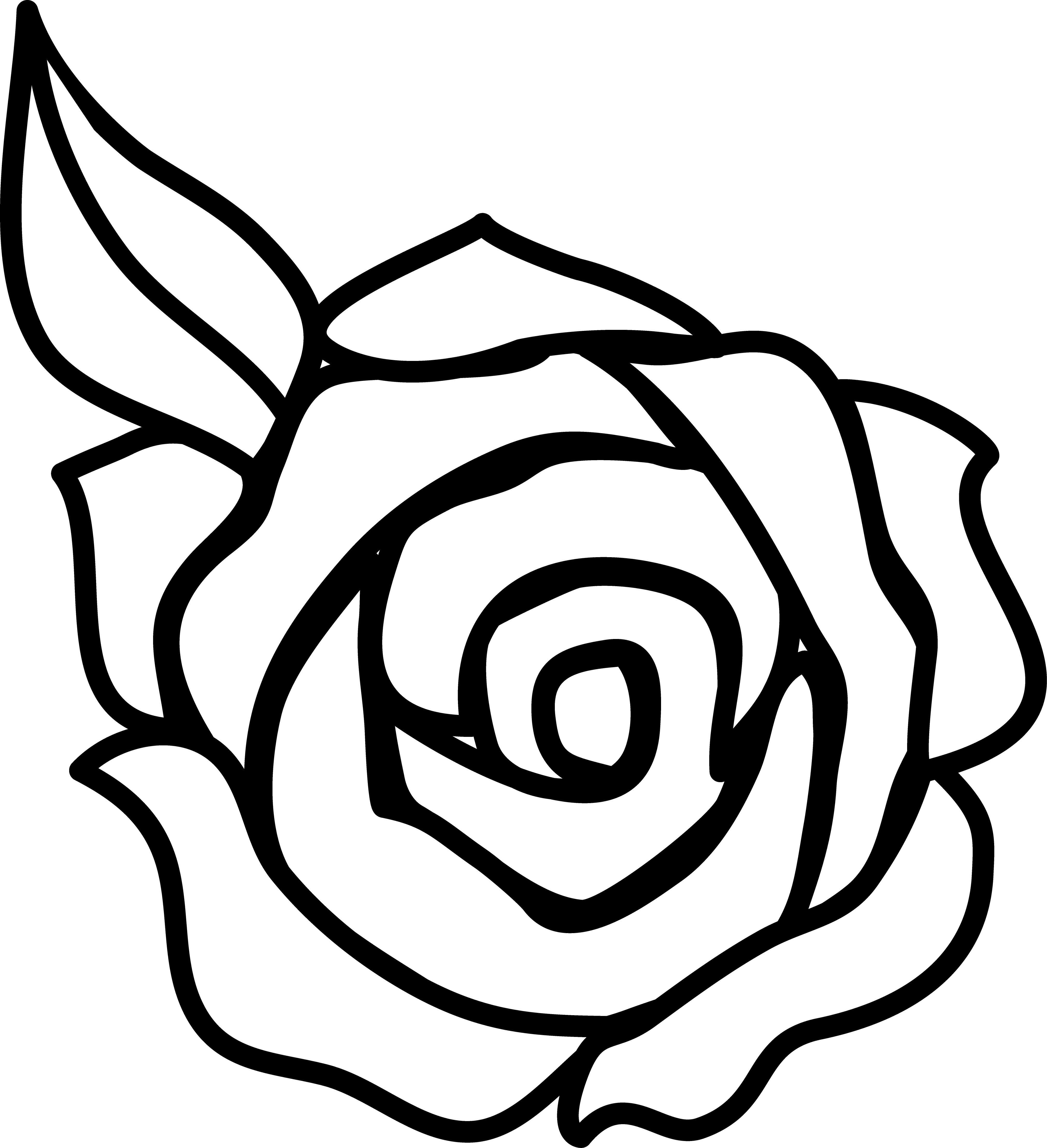 Rose clip art black and white free clipart images 4