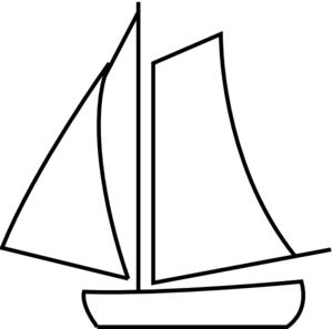 Sailboat black and white clipart