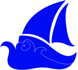 Sailboat clipart image sailboat icon sailing on the open seas