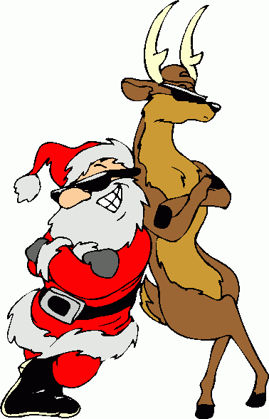 Santa and reindeer clipart christmas image 3