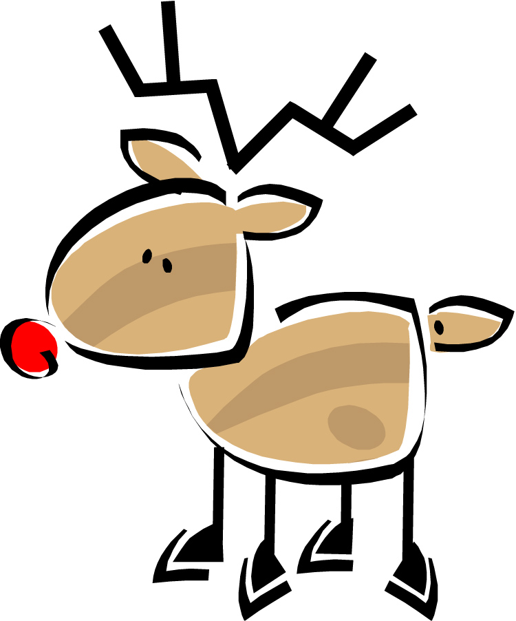 Santa and reindeer clipart christmas image