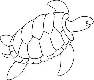 Sea turtle black and white clipart