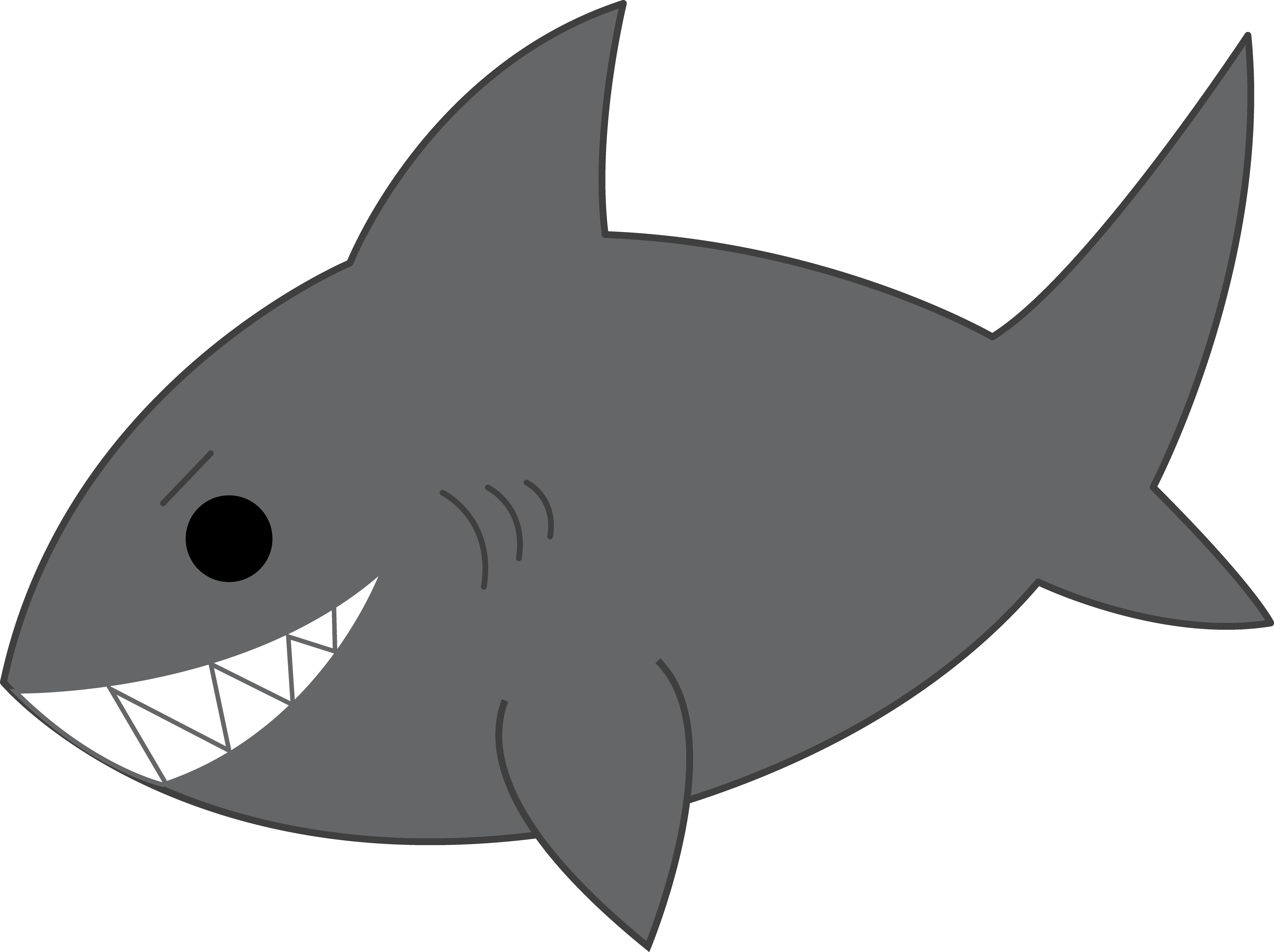 Shark clip art black and white free clipart images 2