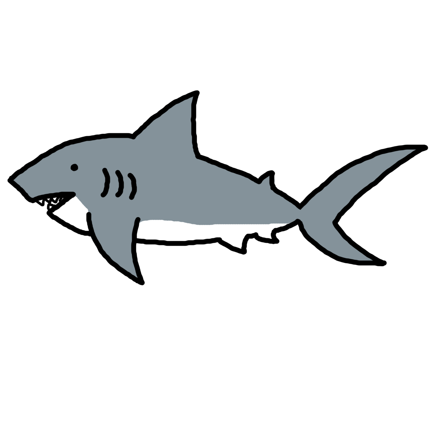 Shark clip art black and white free clipart images