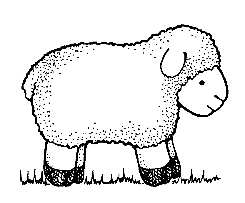 Sheep clipart black and white images 2