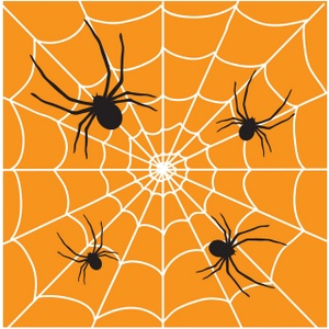 Spider clipart image creepy black widow spiders crawling on a