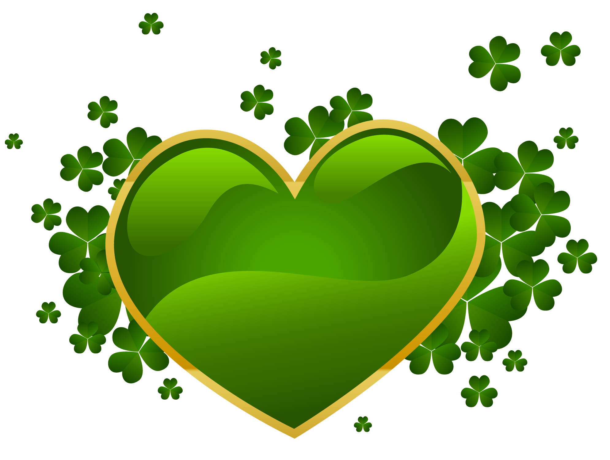 St patricks day heart with shamrock clipart