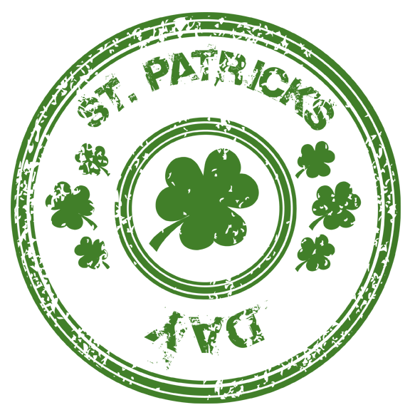 St patricks day stamp with shamrock clipart