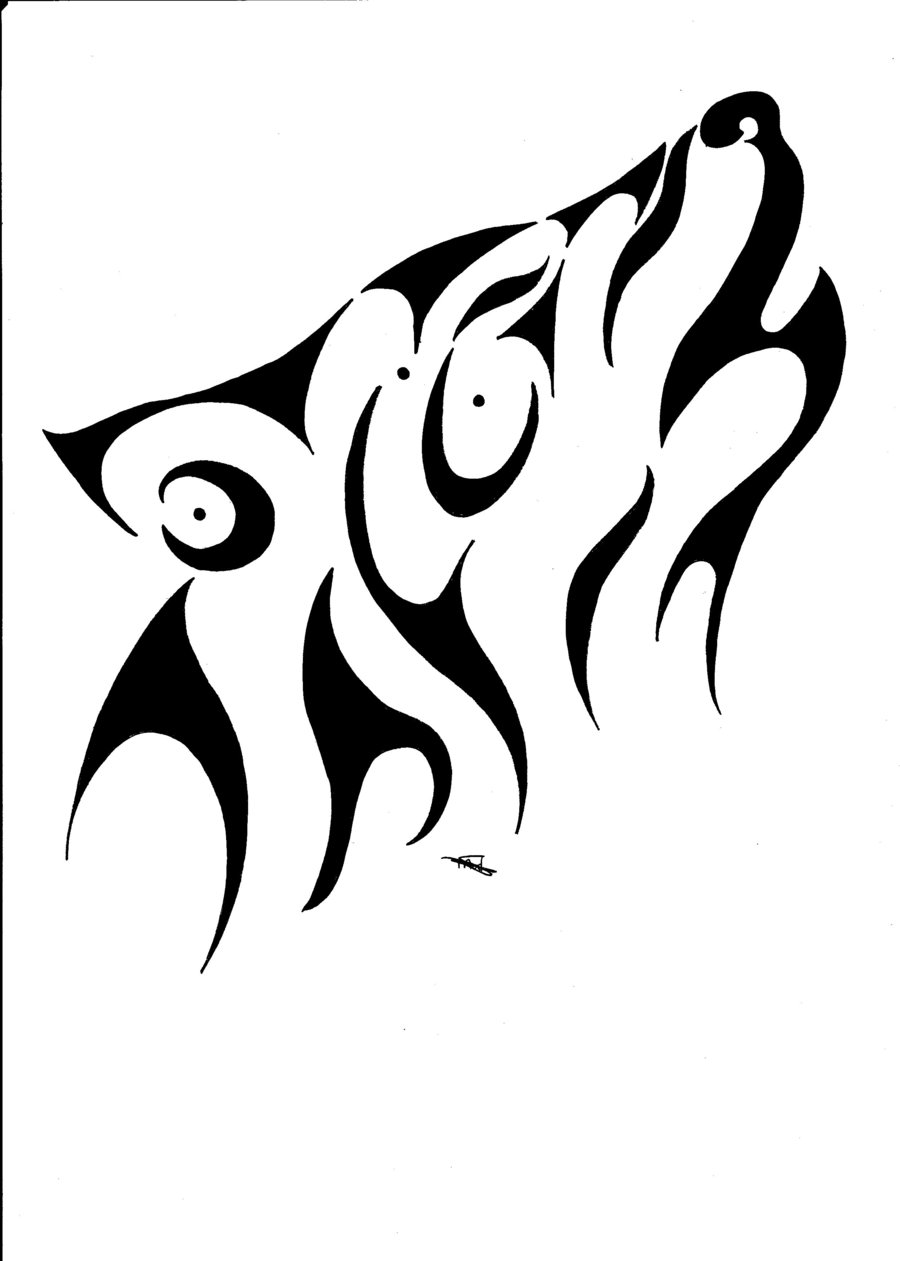Tribal wolf clipart