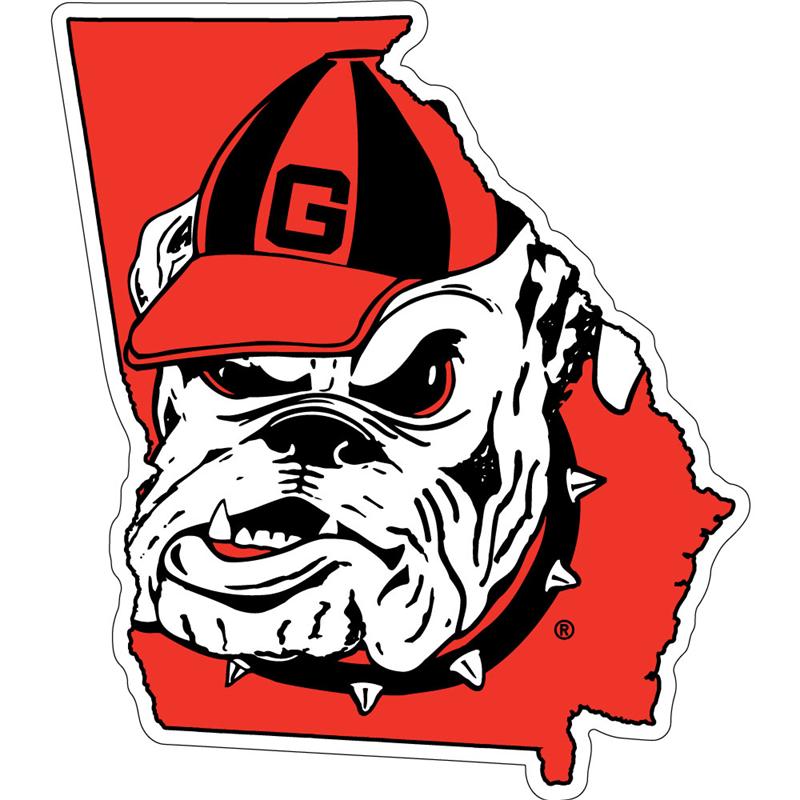 Uga georgia bulldogs state with logo decal old bulldog clipart