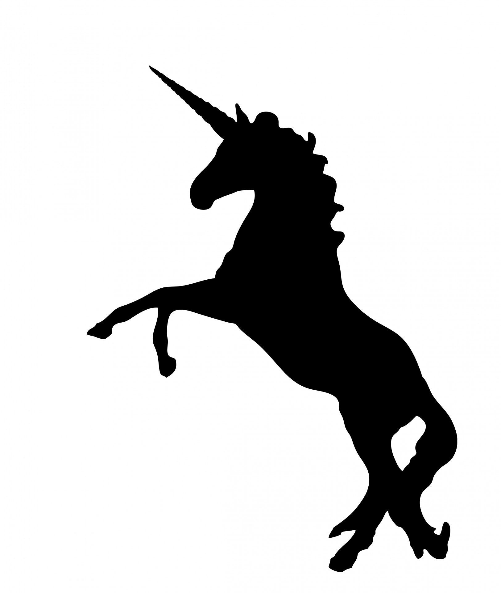 Unicorn black silhouette clipart free stock photo public domain