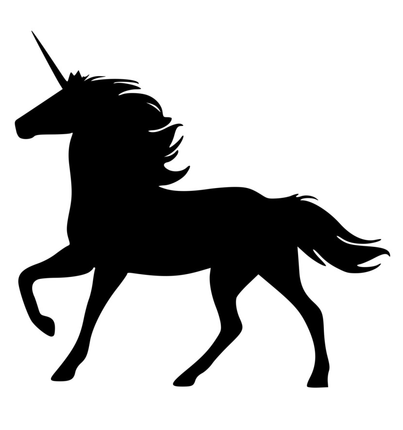 Unicorn silhouette cliparts